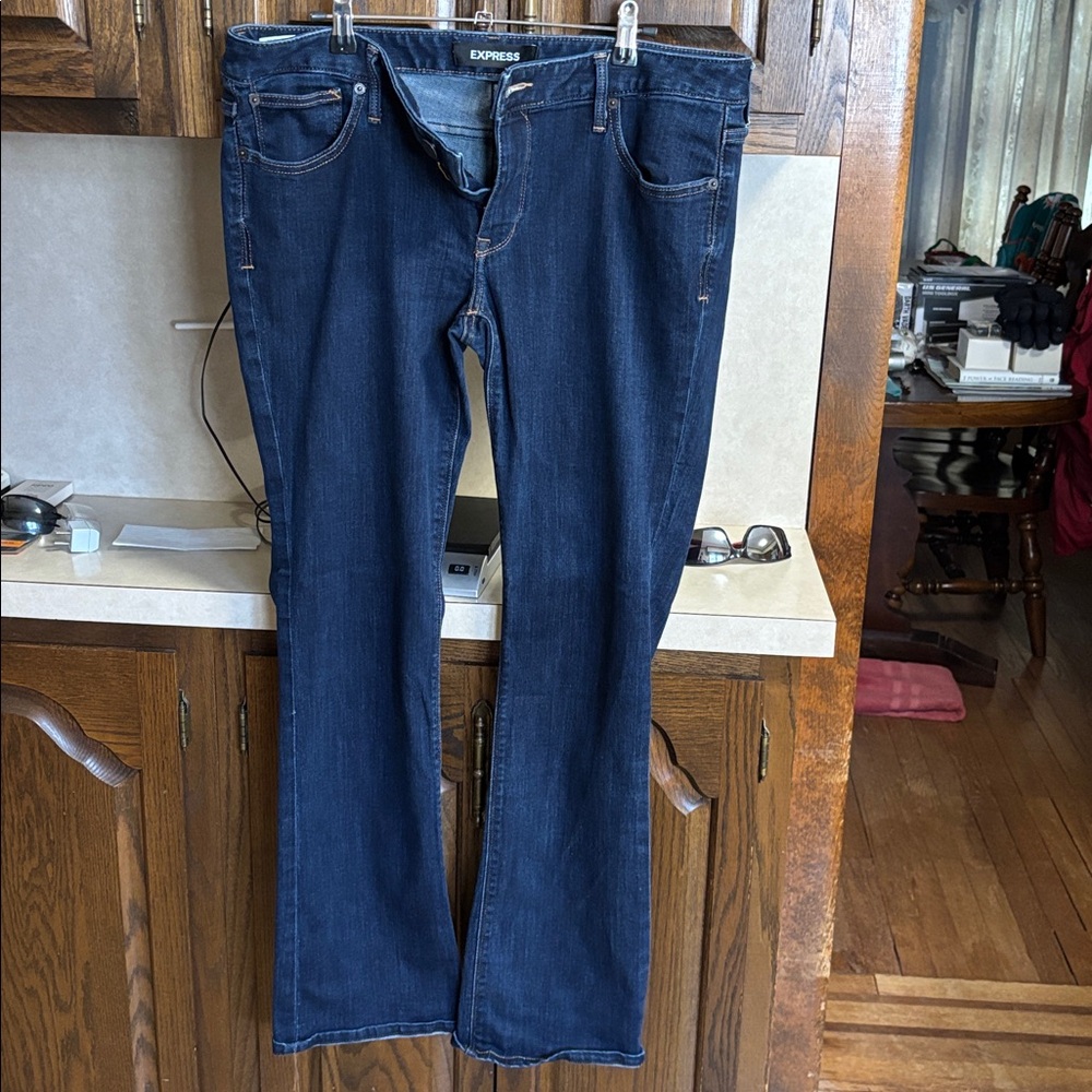 Express Women’s Dark Blue Barely Boot Cut Size 14R Jeans
